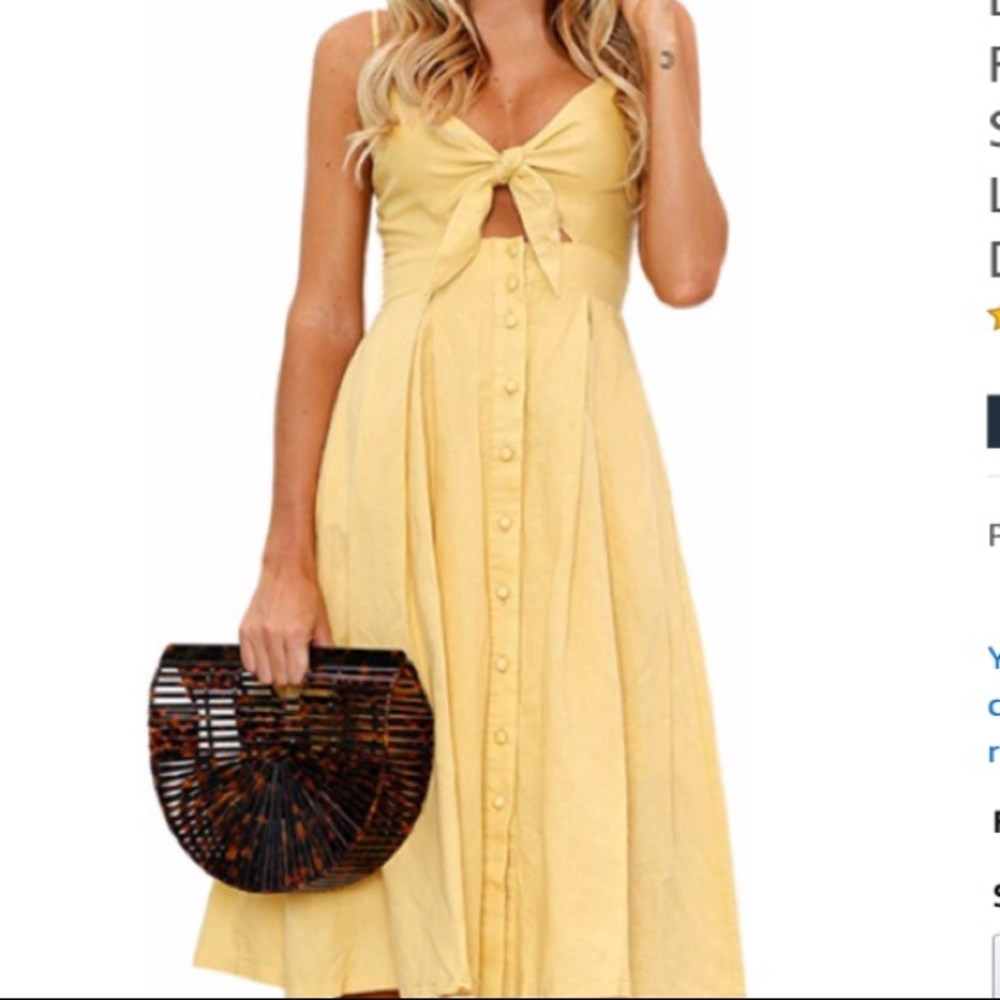 Yellow midi dress